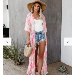 Vici pink tie dye kimono!!